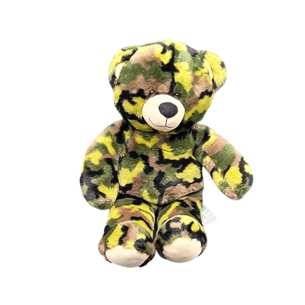 Build-A-Bear Workshop Camouflage Teddy Bear Green Brown Camo Plush Toy